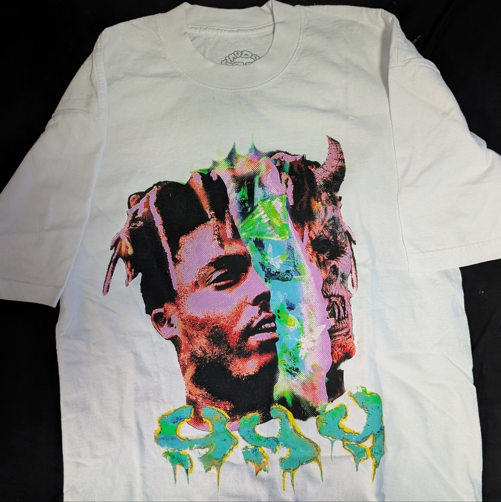 VLONE X Juice World White Tee with Multicolor Graphic